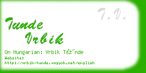 tunde vrbik business card